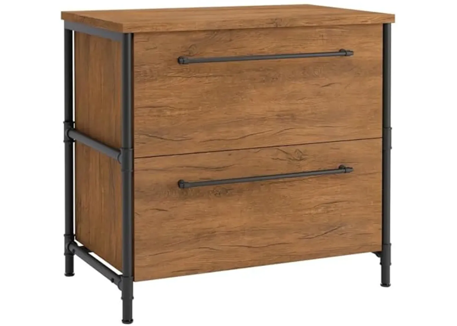 Sauder Iron City Lateral File, Checked Oak Finish