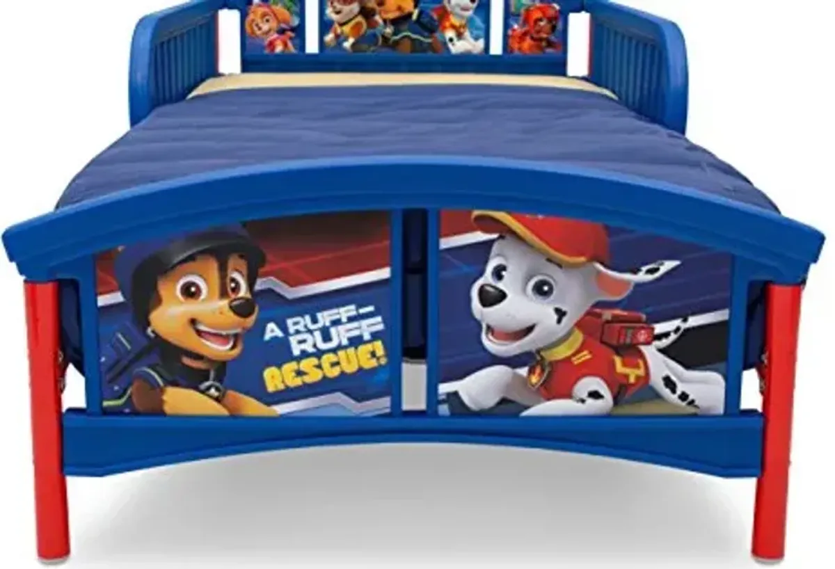 Delta Children Plastic Toddler Bed, Nick Jr. PAW Patrol Twinkle Galaxy Dual Sided Recycled Fiber Core Toddler Mattress (Bundle)