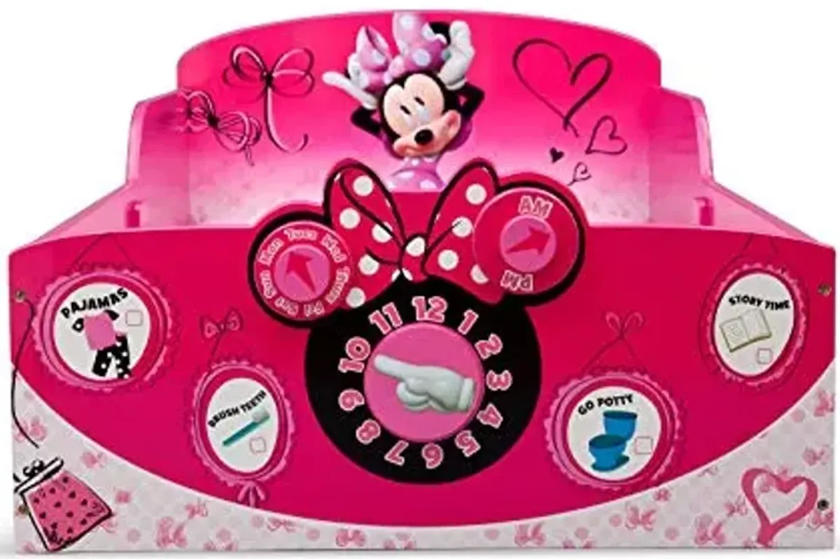 Delta Children Interactive Wood Toddler Bed, Disney Minnie Mouse + Serta Perfect Slumber Dual Sided Recycled Fiber Core Toddler Mattress (Bundle)