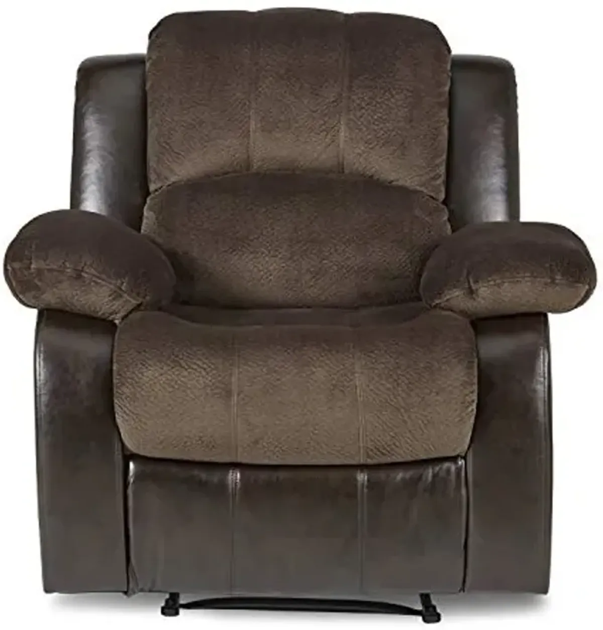Lexicon Baluze Faux Leather Wall Hugger Recliner Chair for Living Room, Office, RV - High-Density Foam, Sturdy Solid Wood Frame - Chairs Living Room, Recliners for Small Spaces - Brown Shades