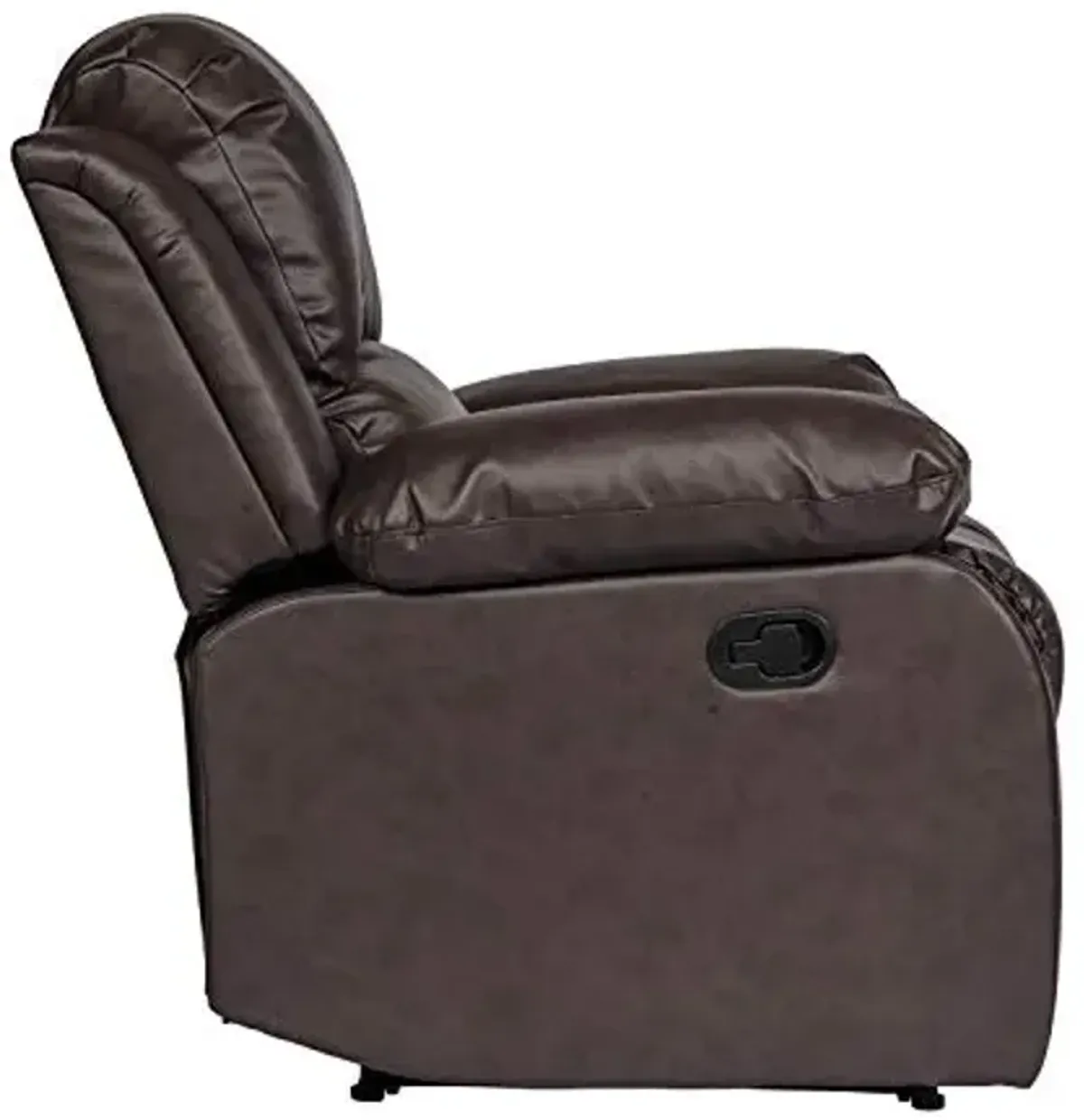 Lexicon Baluze Faux Leather Wall Hugger Recliner Chair for Living Room, Office, RV - High-Density Foam Padding, Sturdy Solid Wood Frame - Chairs Living Room, Recliners for Small Spaces - Brown
