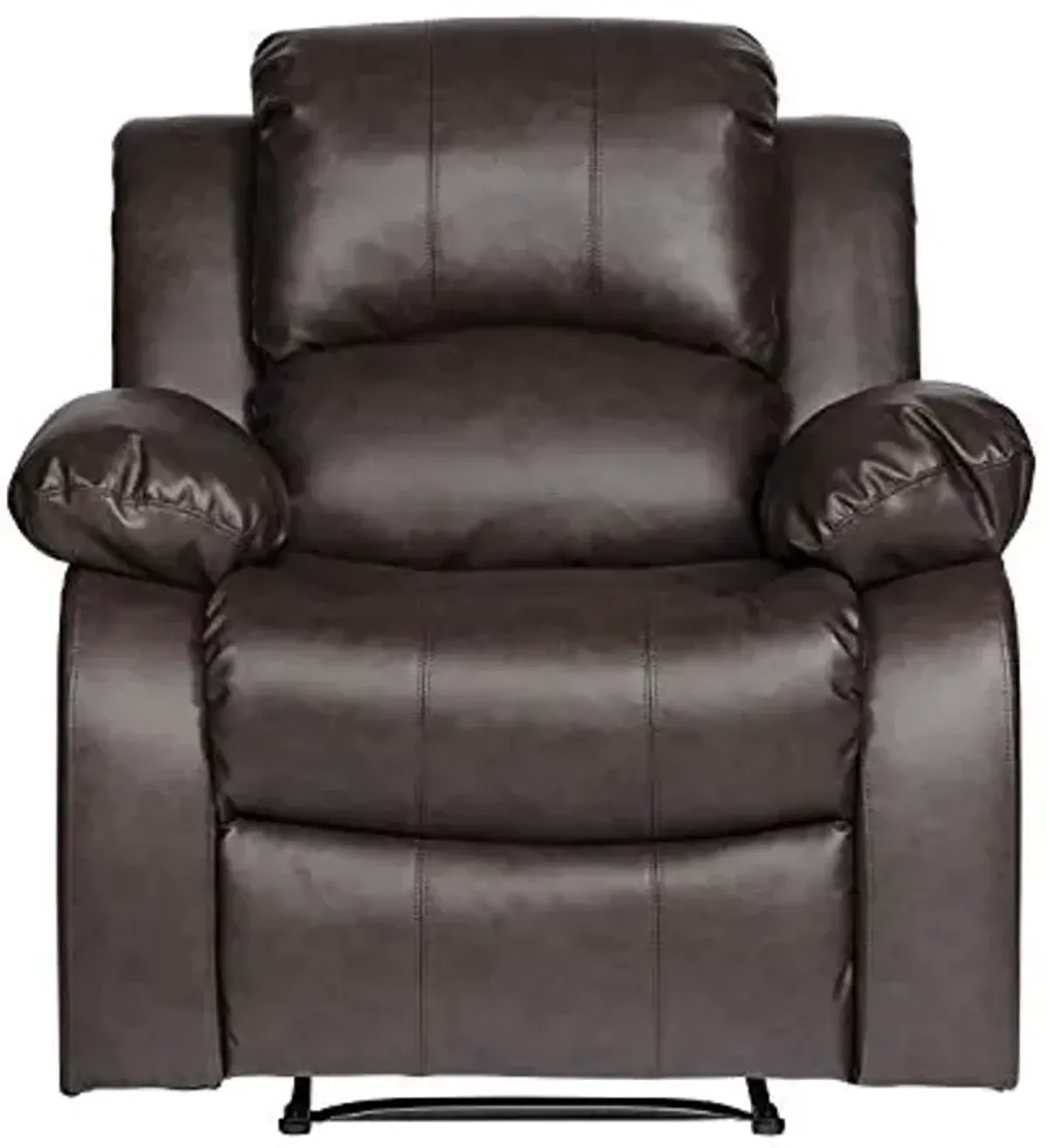 Lexicon Baluze Faux Leather Wall Hugger Recliner Chair for Living Room, Office, RV - High-Density Foam Padding, Sturdy Solid Wood Frame - Chairs Living Room, Recliners for Small Spaces - Brown