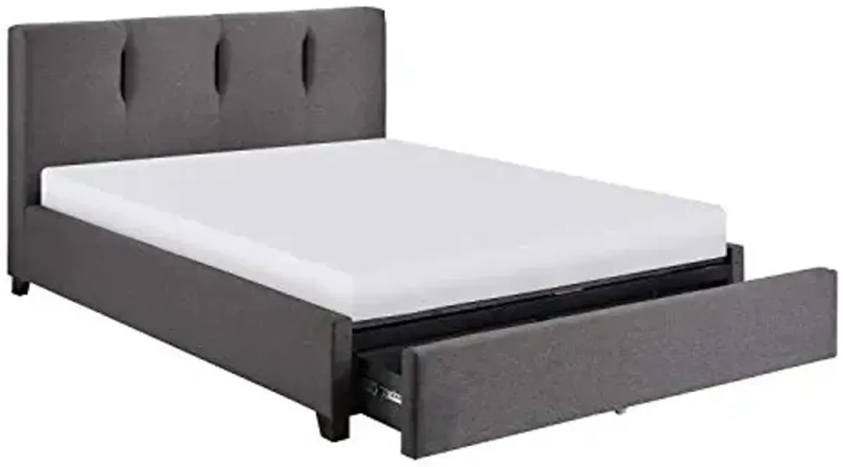 Lexicon Woodwell Platform Bed with Storage, King, Graphite
