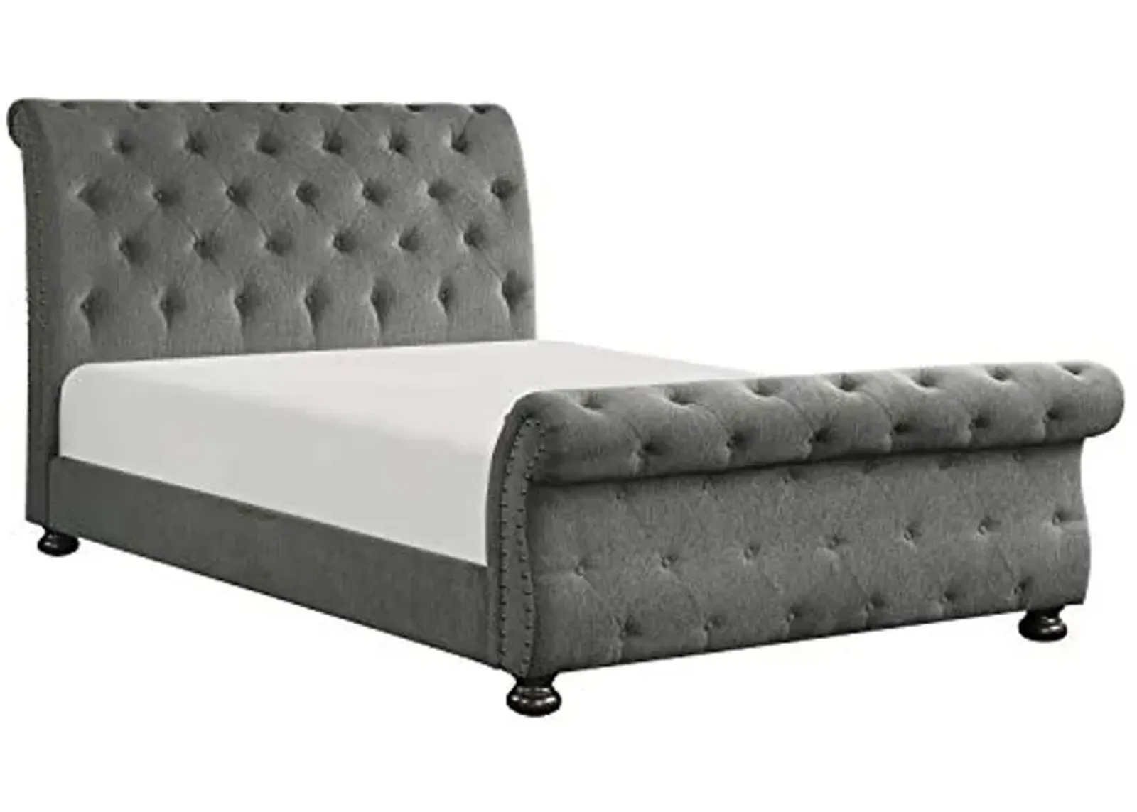 Lexicon Corbin Upholstered Sleigh Bed, Queen, Gray