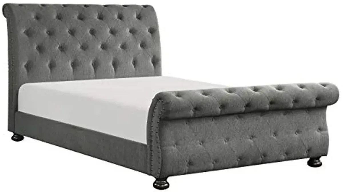 Lexicon Corbin Upholstered Sleigh Bed, Queen, Gray