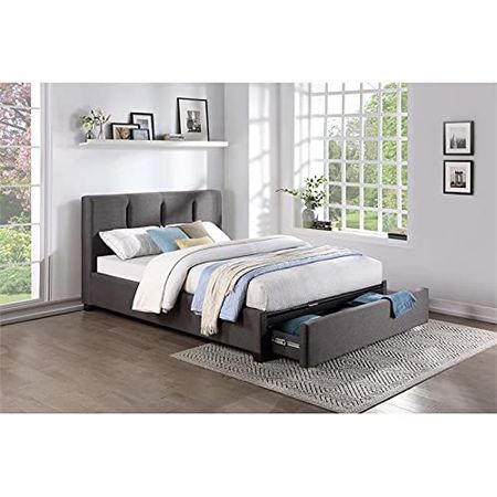 Lexicon Woodwell Platform Bed with Storage, Cal King, Graphite