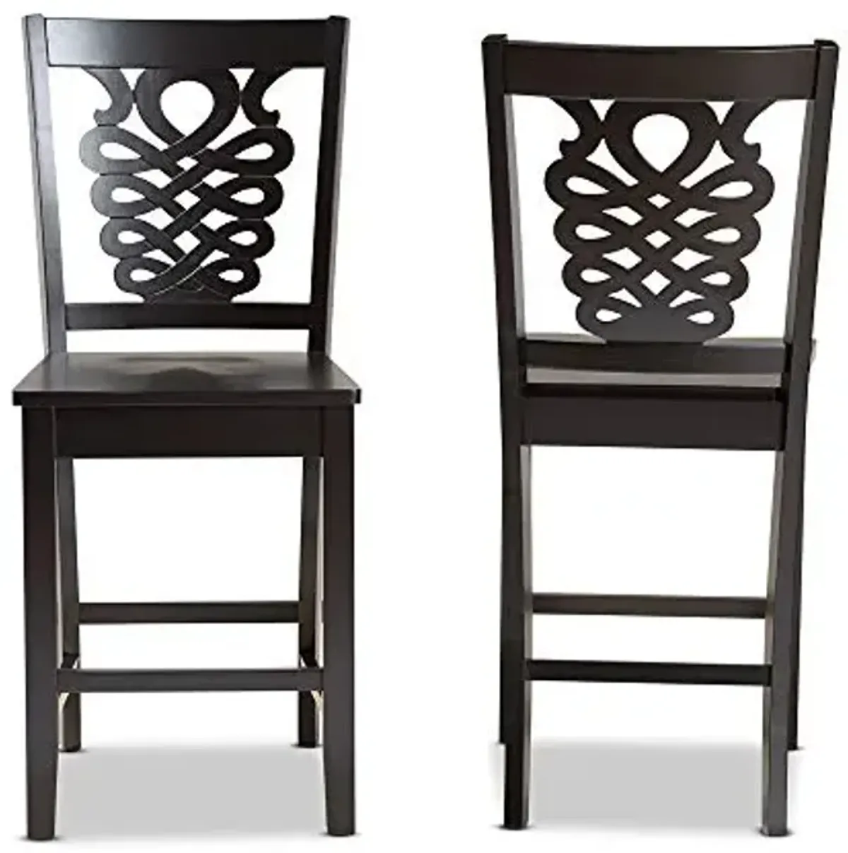 Baxton Studio Gervais Modern and Contemporary Transitional Dark Brown Finished Wood 2-Piece Counter Stool Set