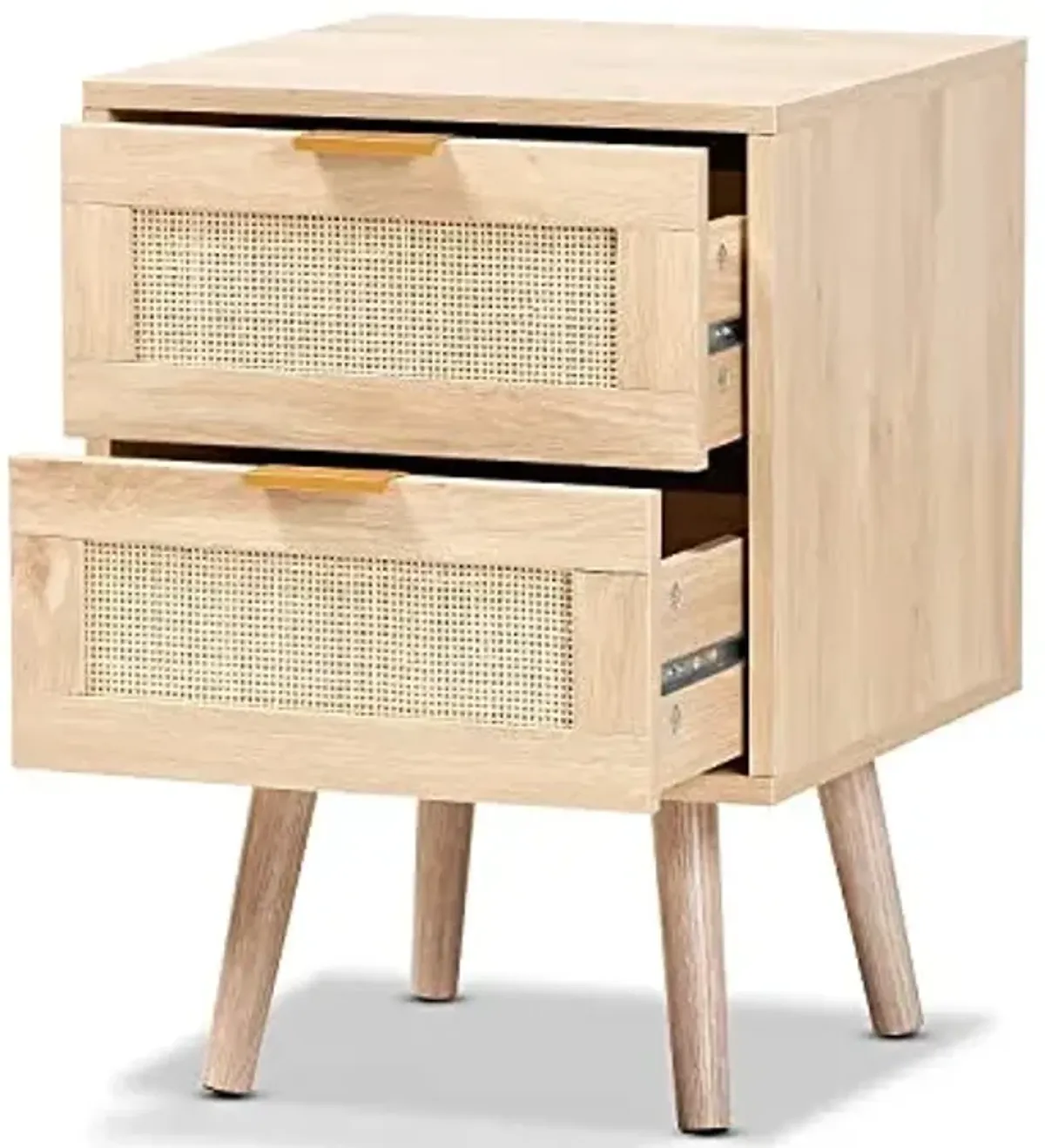 Baxton Studio Baird 21.7-inch High 2-Drawer Nightstand, Oak Brown