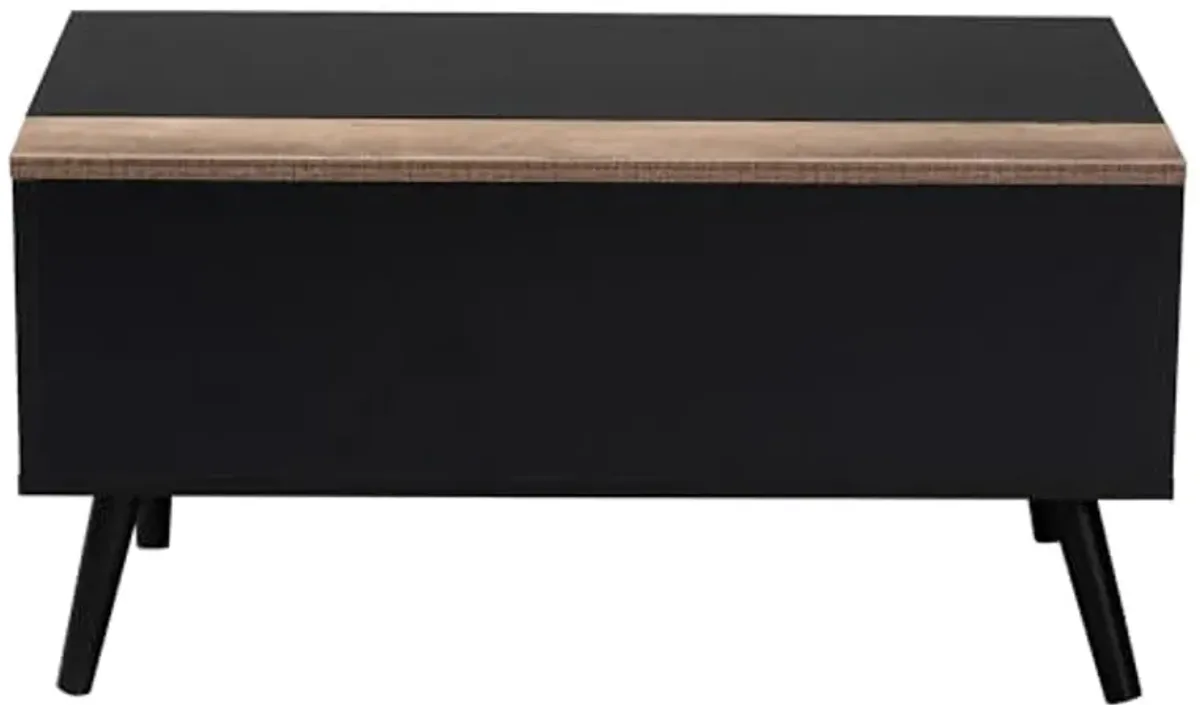 Baxton Studio Jensen Coffee Table, Black/Brown