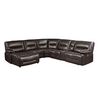 Lexicon Westby Power Modular Reclining Sectional Sofa, Left Side Chaise, Brown