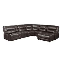 Lexicon Westby Power Modular Reclining Sectional Sofa, Right Side Chaise, Brown