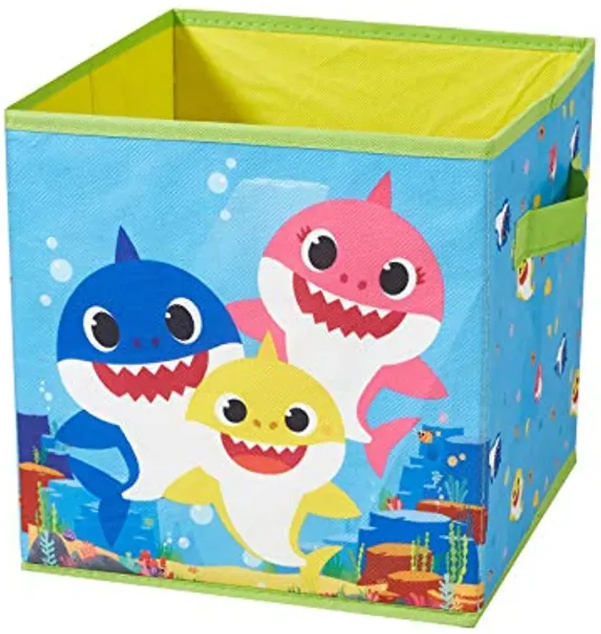 Idea Nuova Baby Shark Durable Storage Cubes - Set of 2 with Handles, Perfect for Kids' Organization