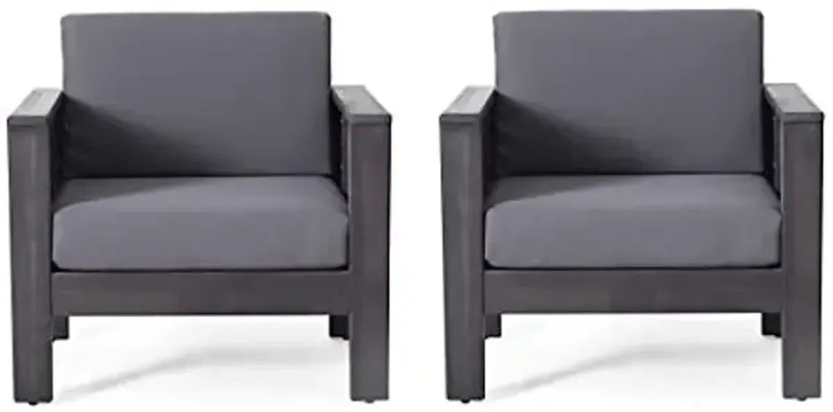 Christopher Knight Home Louver Club Chairs, Dark Gray