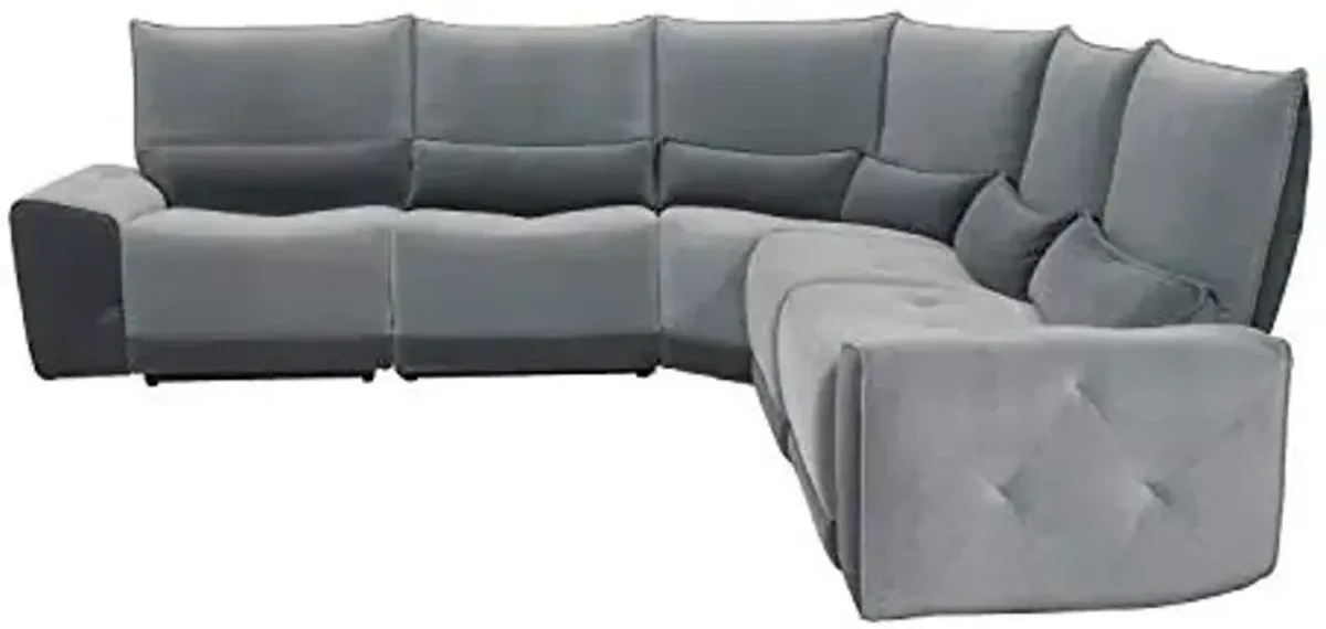 Lexicon Wiley Power Reclining Sectional Sofa, Two-Tone Gray