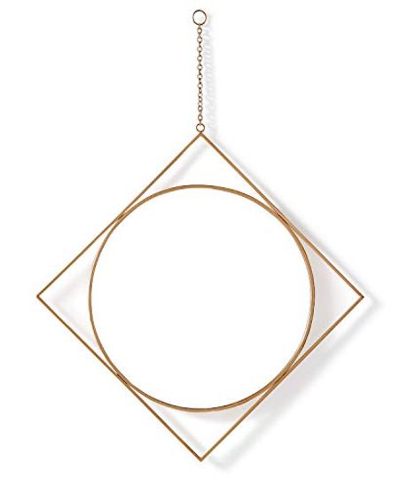 Home Design Studio 22" Diamond Pendant Gold Mirror