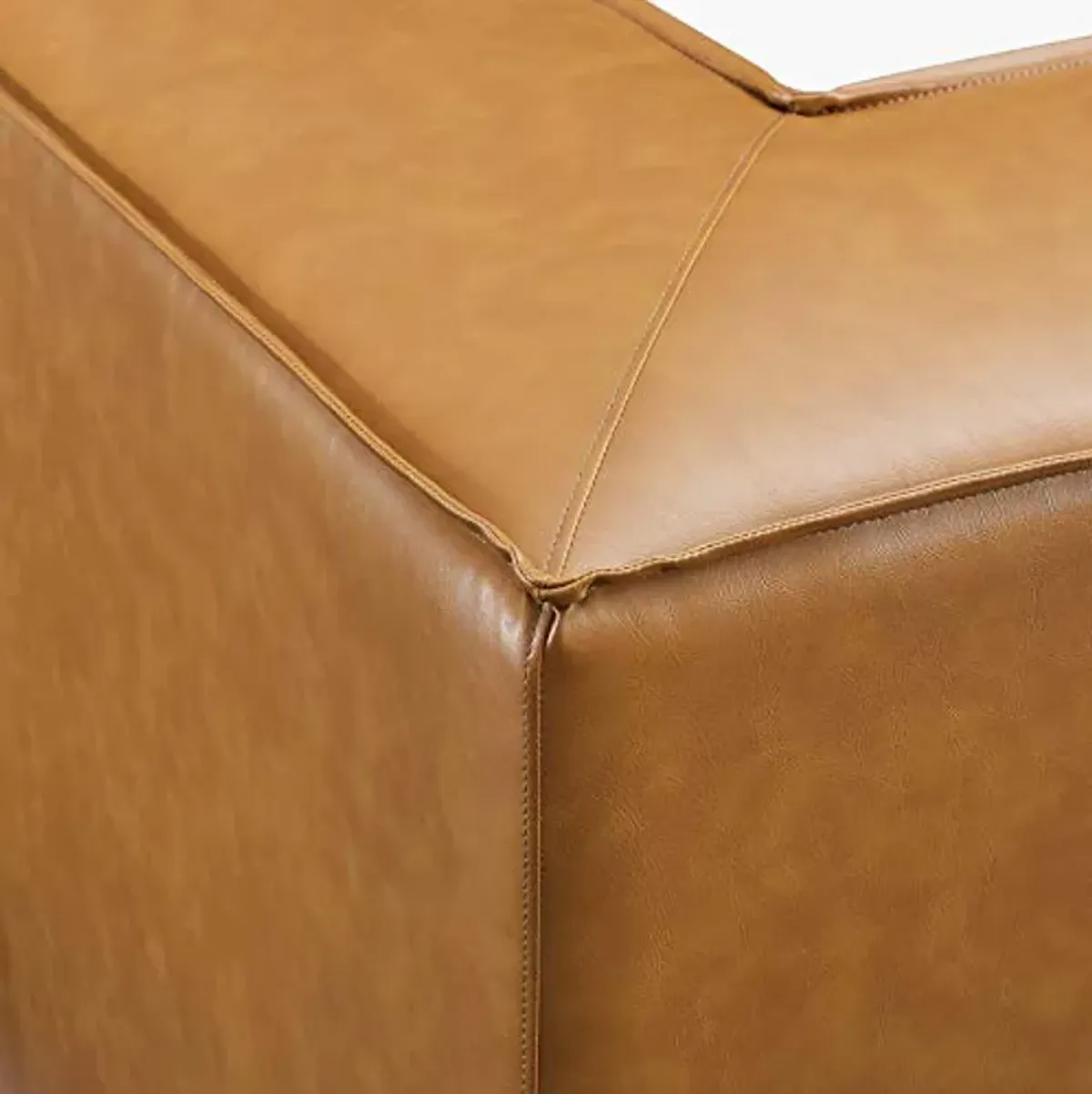 Modway Restore Vegan Leather Sectional Sofa Corner Chair in Tan