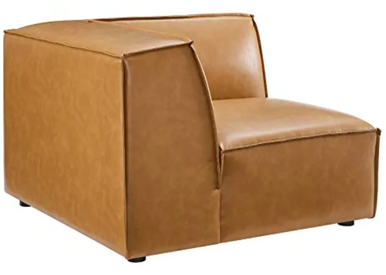 Modway Restore Vegan Leather Sectional Sofa Corner Chair in Tan