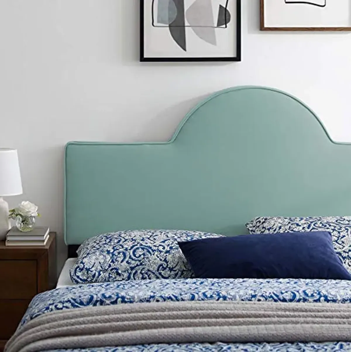 Modway Dawn Performance Velvet Headboard, Twin, Mint