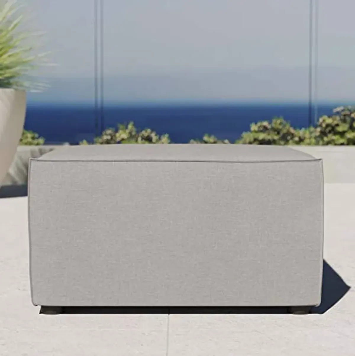 Modway EEI-4211-GRY Saybrook Outdoor Patio Upholstered Sectional Ottoman, Gray