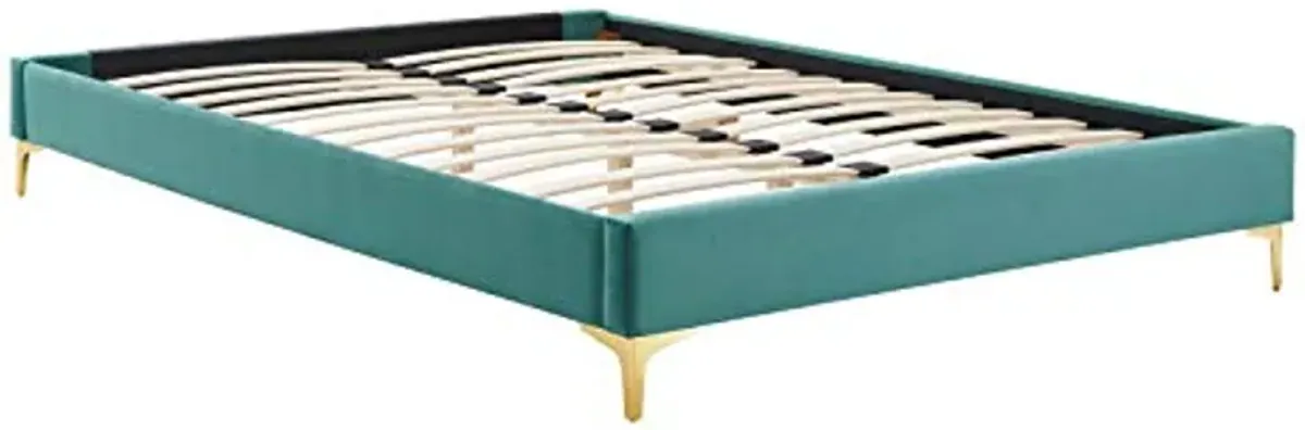 Modway MOD-6275-TEA Sutton Queen Performance Velvet Bed Frame, Teal