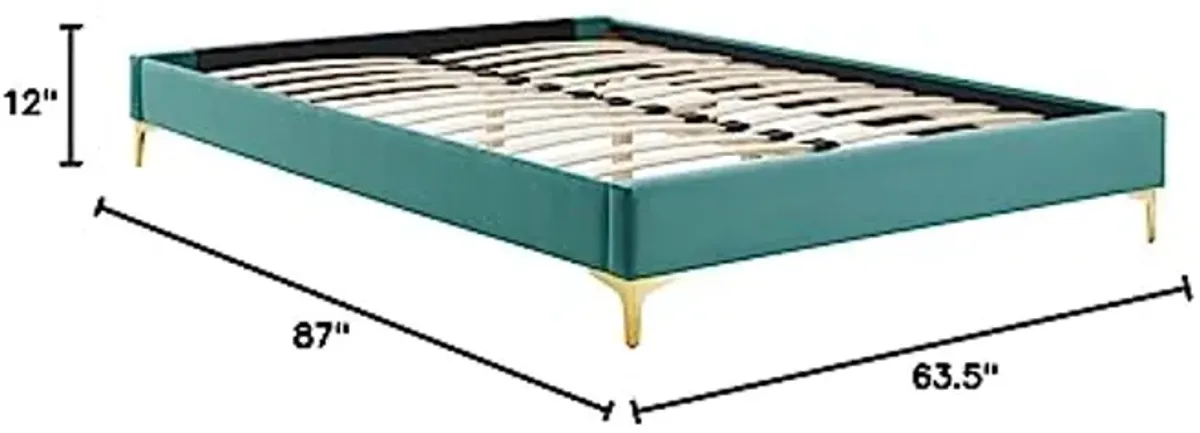 Modway MOD-6275-TEA Sutton Queen Performance Velvet Bed Frame, Teal