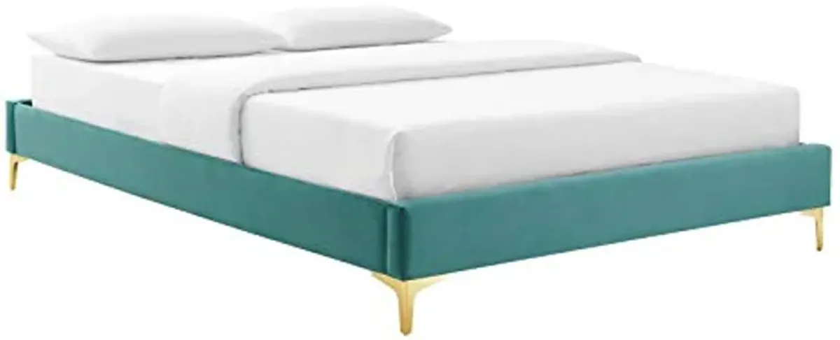 Modway MOD-6275-TEA Sutton Queen Performance Velvet Bed Frame, Teal