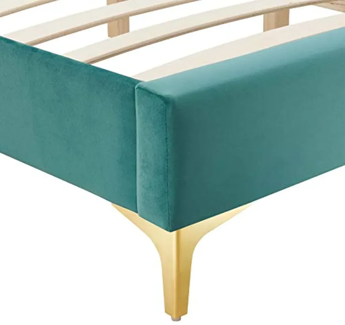 Modway MOD-6275-TEA Sutton Queen Performance Velvet Bed Frame, Teal