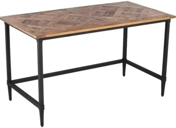 Southern Enterprises SEI Furniture Lawrenny Reclaimed Wooden Writing Desk in Natural and Black