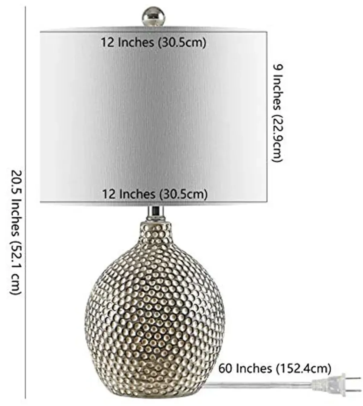 SAFAVIEH Lighting Collection Breeda Modern Contemporary Ivory / Silver Ceramic 19-inch Bedroom Living Room Home Office Desk Nightstand Table Lamp (LED Bulb Included)