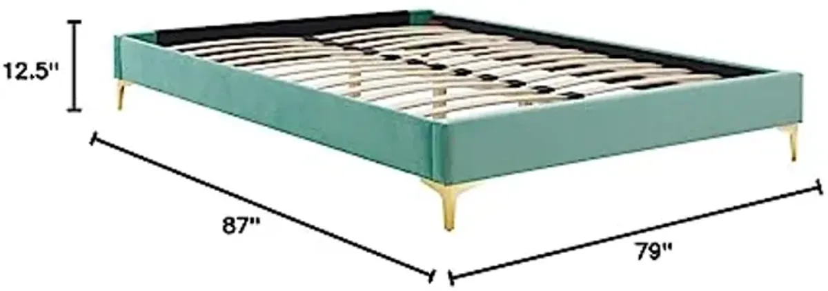 Modway MOD-6307-MIN Sutton King Performance Velvet Bed Frame, Mint