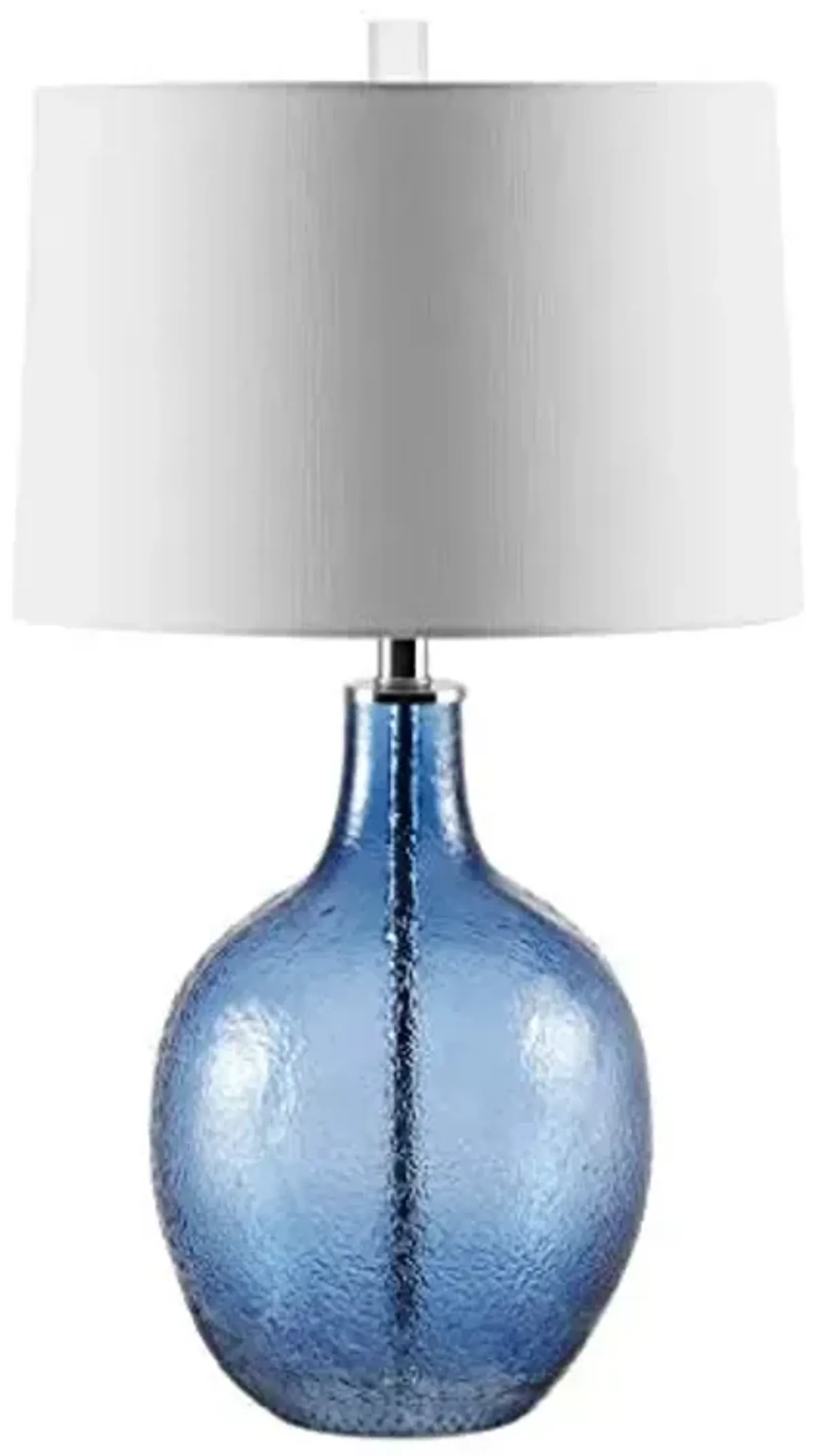 Safavieh Lighting Collection Nadine Blue Glass 26-inch Bedroom Living Room Home Office Desk Nightstand Table Lamp (LED Bulb Included)
