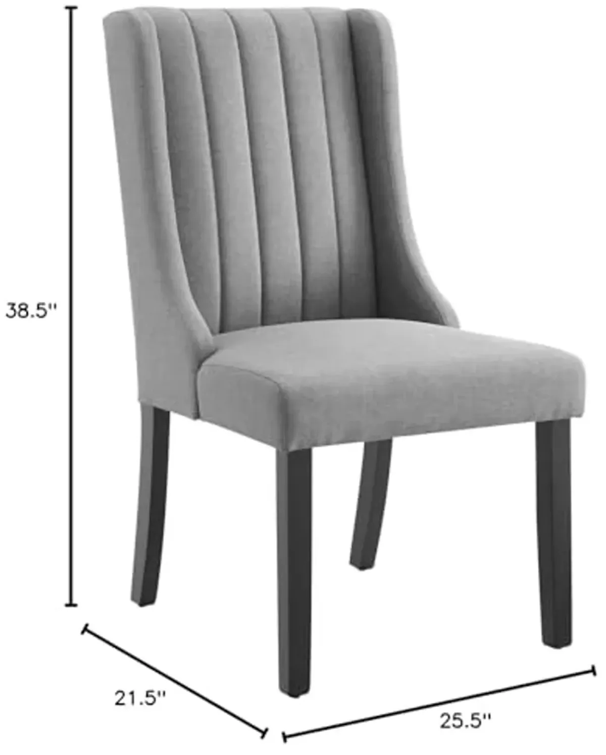 Modway EEI-4245-LGR Renew Parsons Fabric Dining Side Chairs - Set of 2, Light Gray