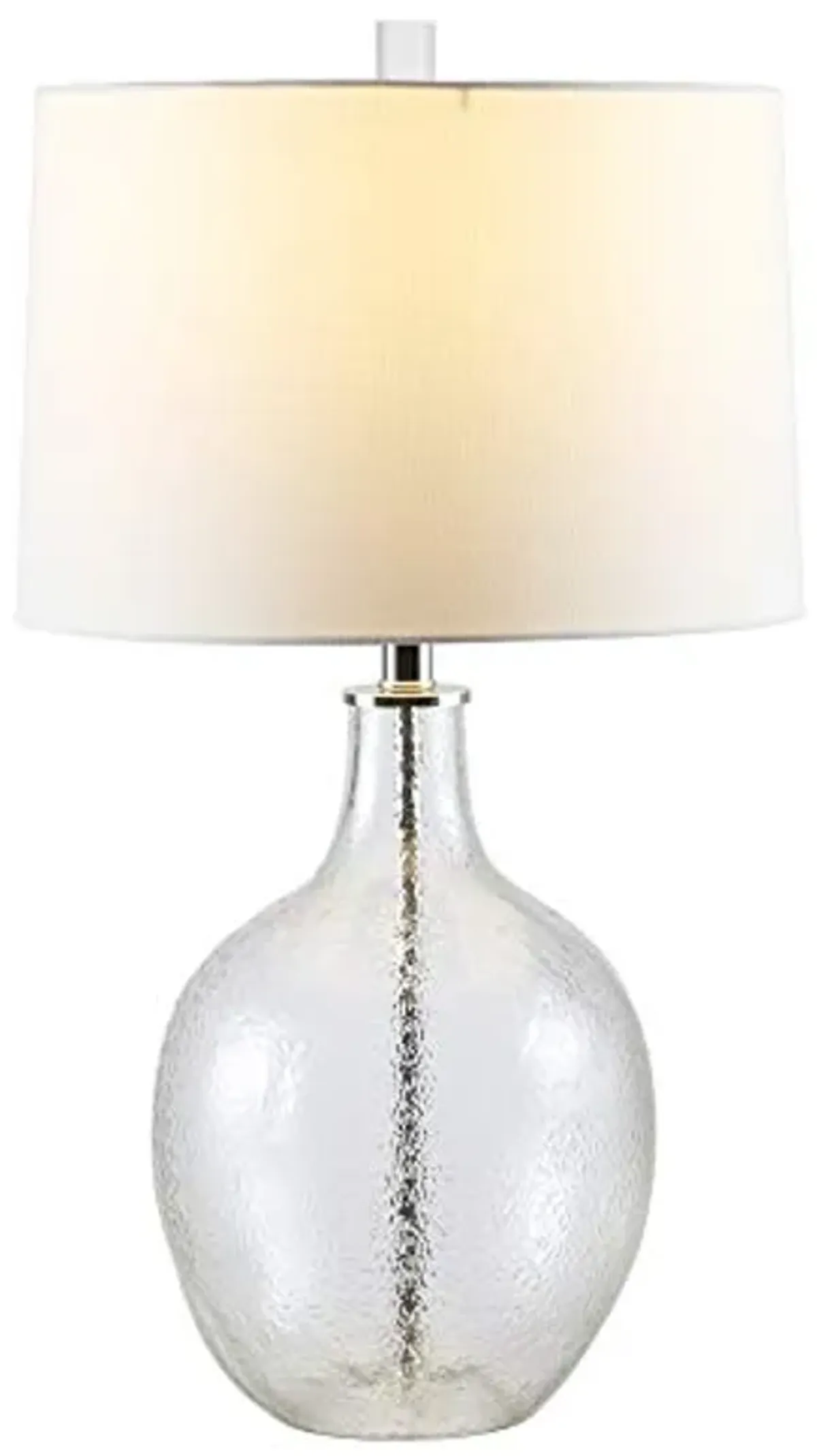 SAFAVIEH Lighting Collection Nadine Clear Glass 26-inch Bedroom Living Room Home Office Desk Nightstand Table Lamp (LED Bulb Included)