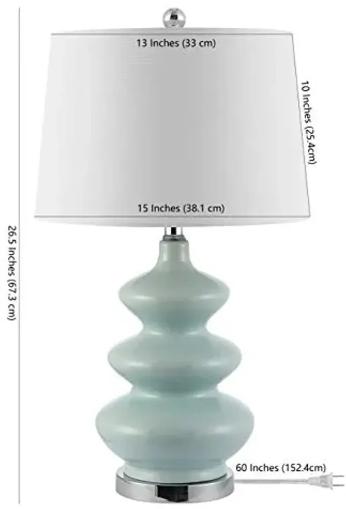 SAFAVIEH Lighting Collection Brielle Modern Contemporary Blue Mosaic 28-inch Bedroom Living Room Home Office Desk Nightstand Table Lamp (LED Bulb Included)