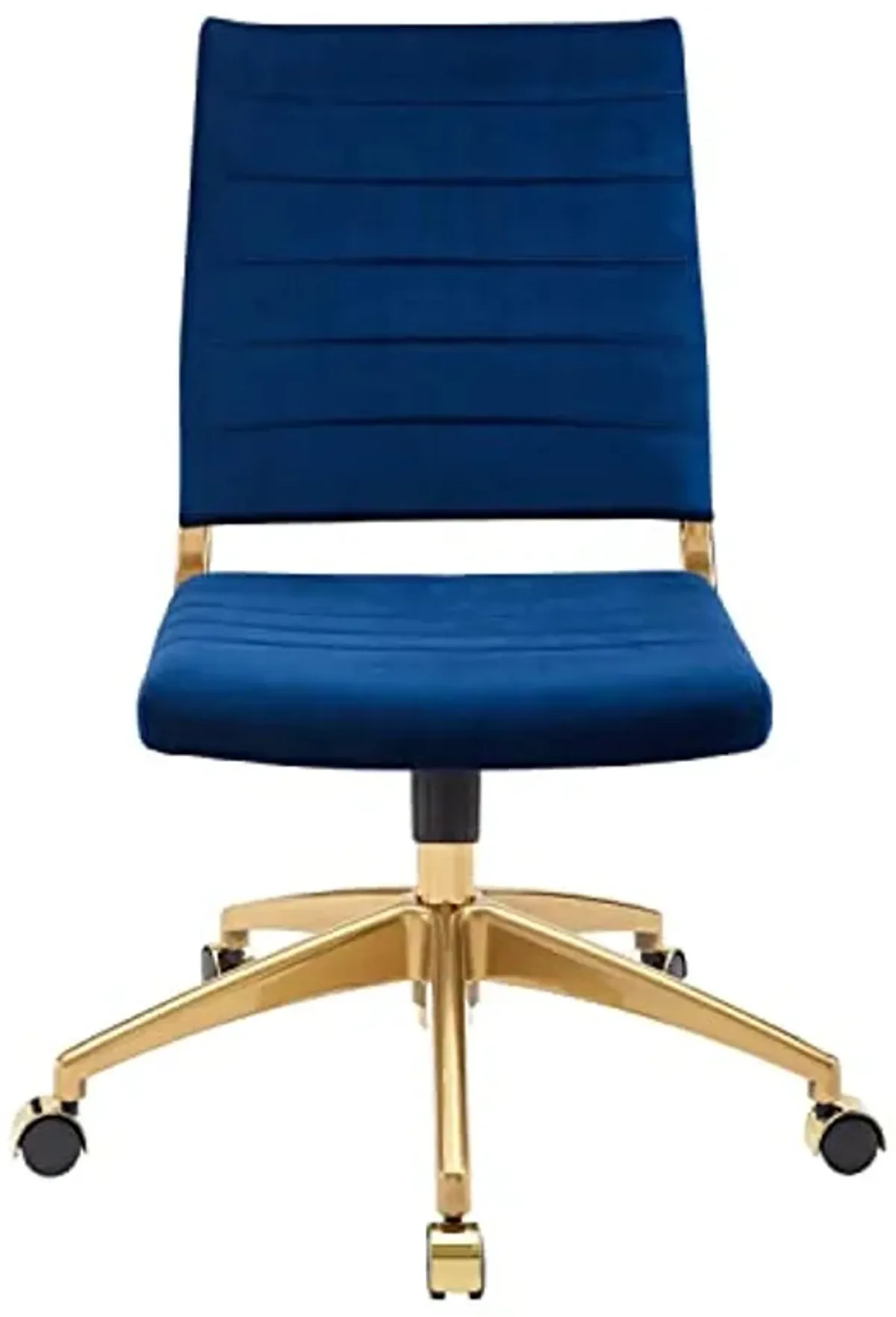 Modway Jive Ribbed Performance Velvet Mid Back Armless Computer Desk Swivel Office Chair, Navy