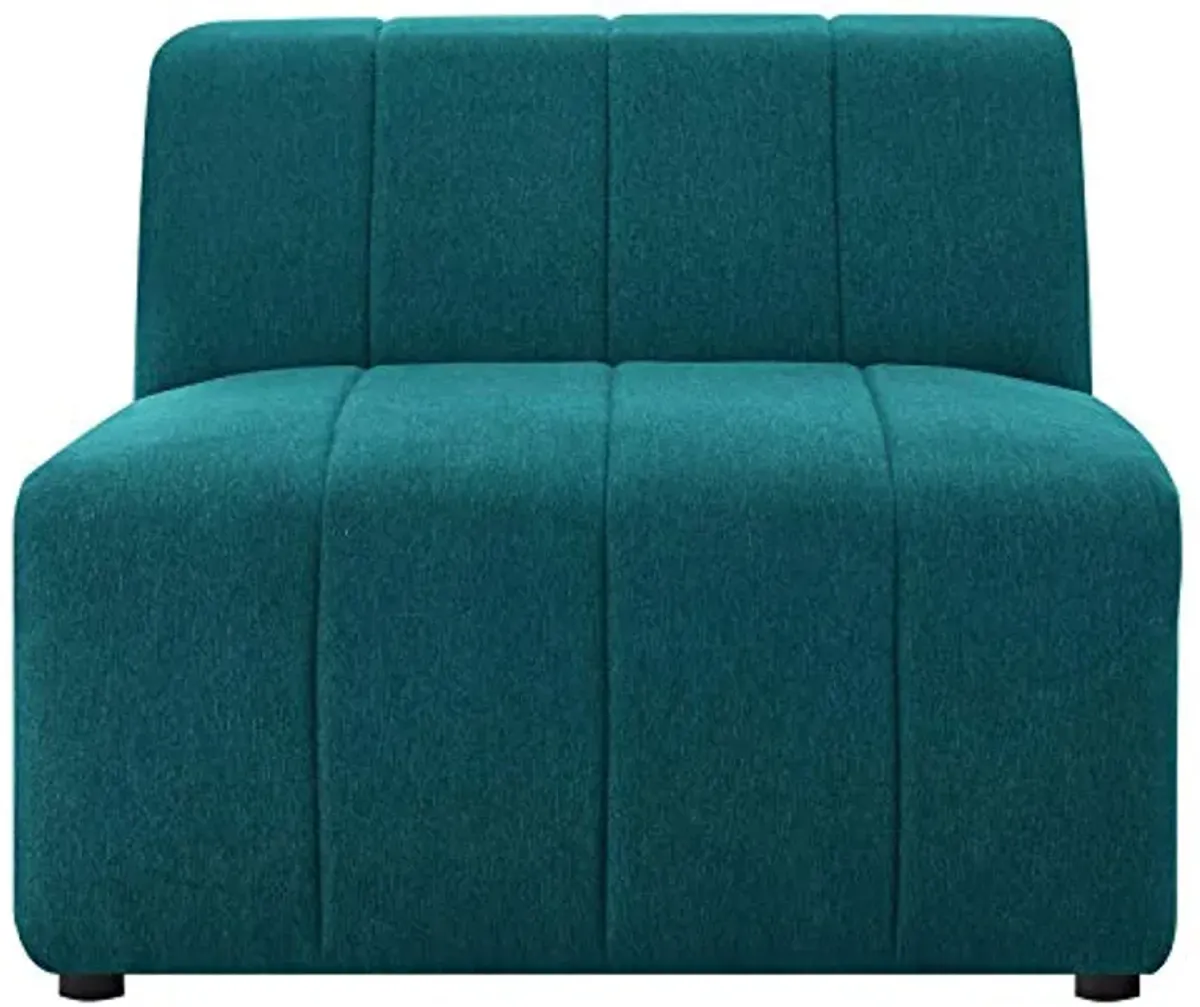 Modway Bartlett Channel Tufted Upholstered Sectional, Armless Chair, Teal