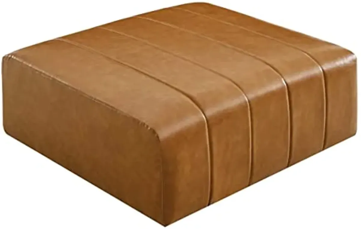 Modway EEI-4401-TAN Bartlett Vegan Leather Ottoman, Tan