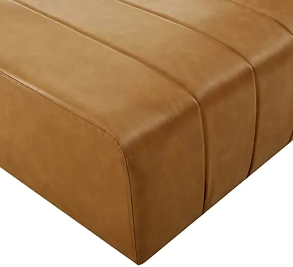 Modway EEI-4401-TAN Bartlett Vegan Leather Ottoman, Tan