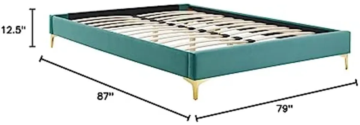 Modway MOD-6307-TEA Sutton King Performance Velvet Bed Frame, Teal