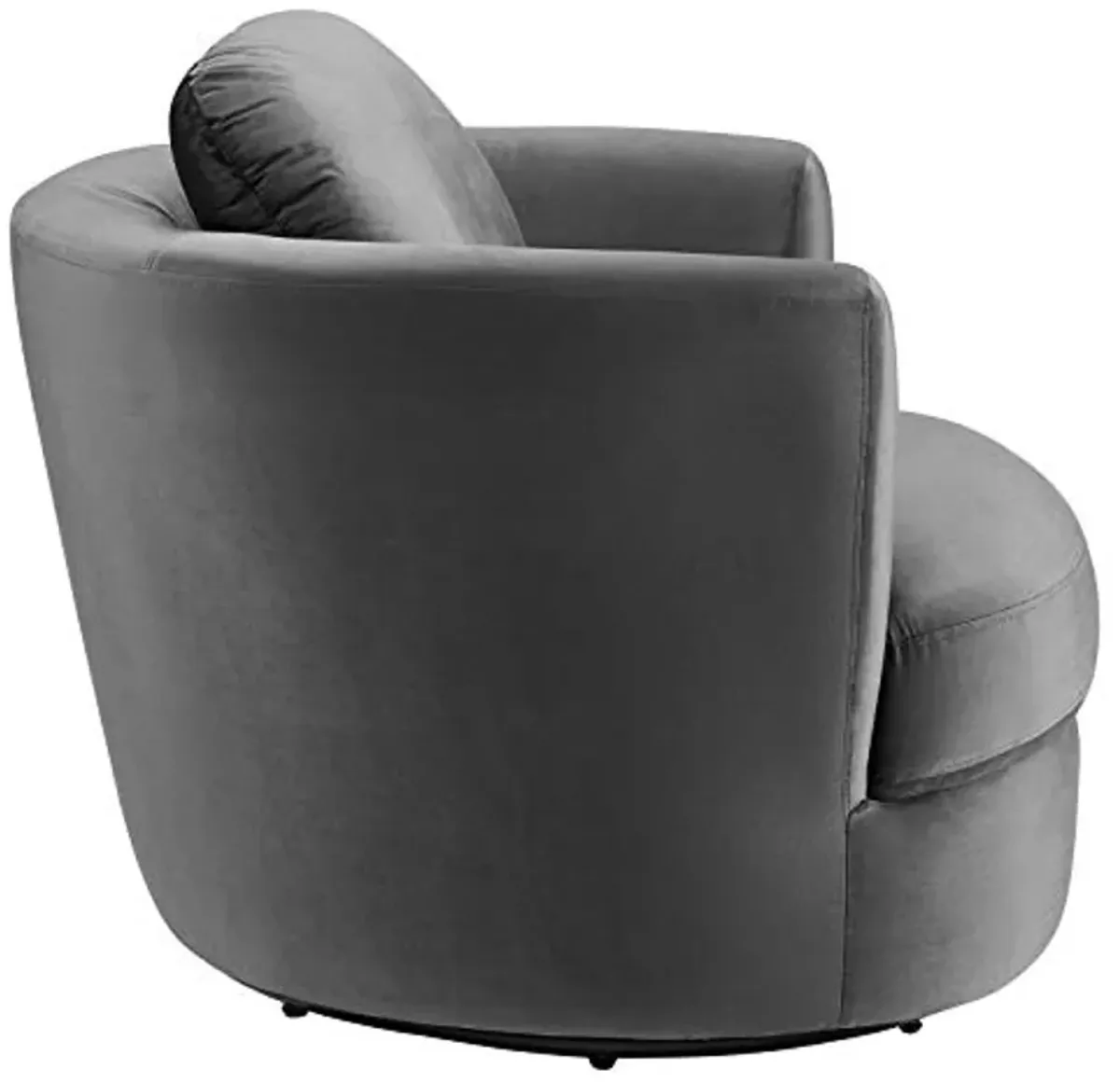 Modway Pirouette Channel Tufted Performance Velvet Swivel Chair in Gray, Grey