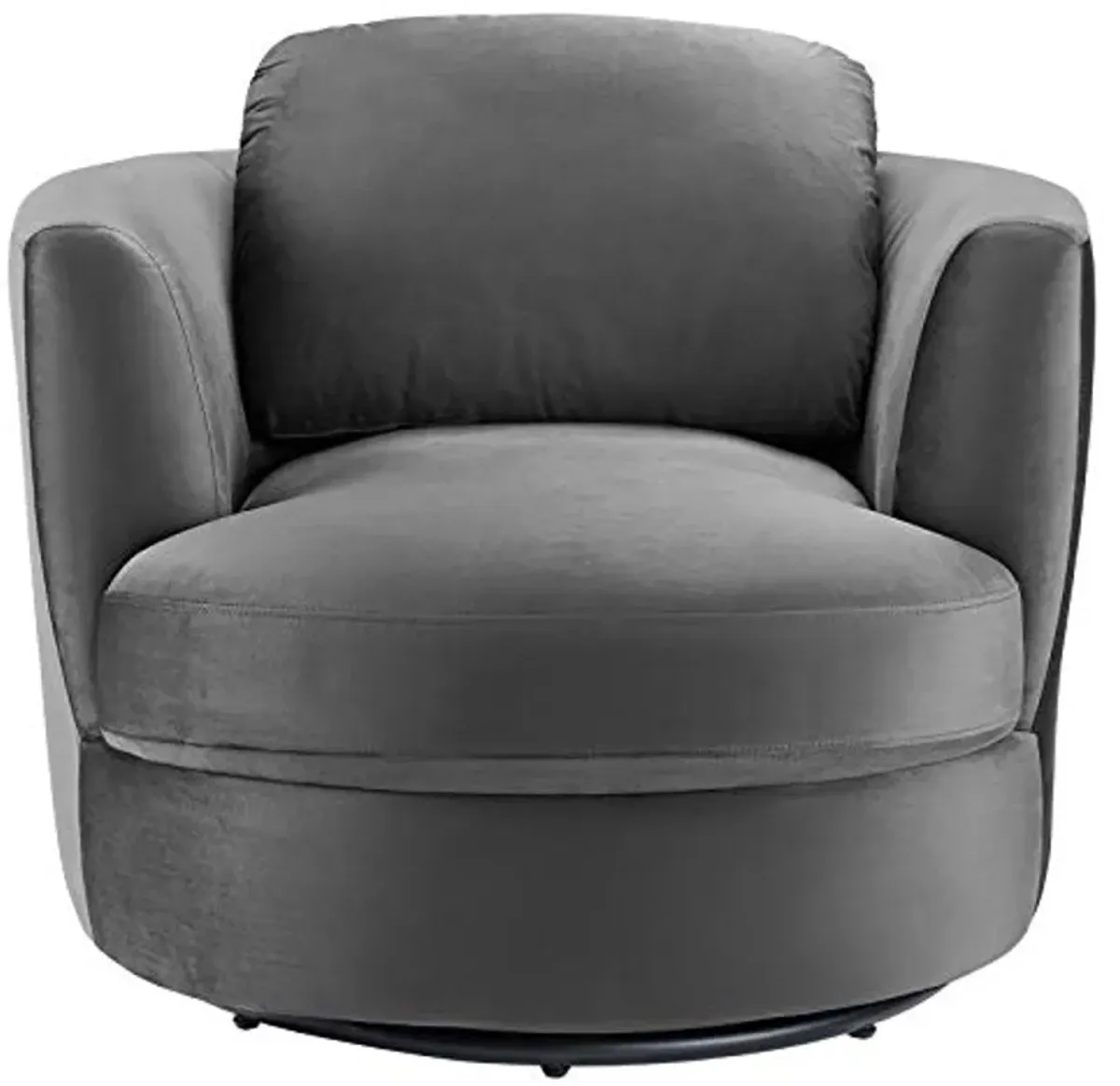 Modway Pirouette Channel Tufted Performance Velvet Swivel Chair in Gray, Grey