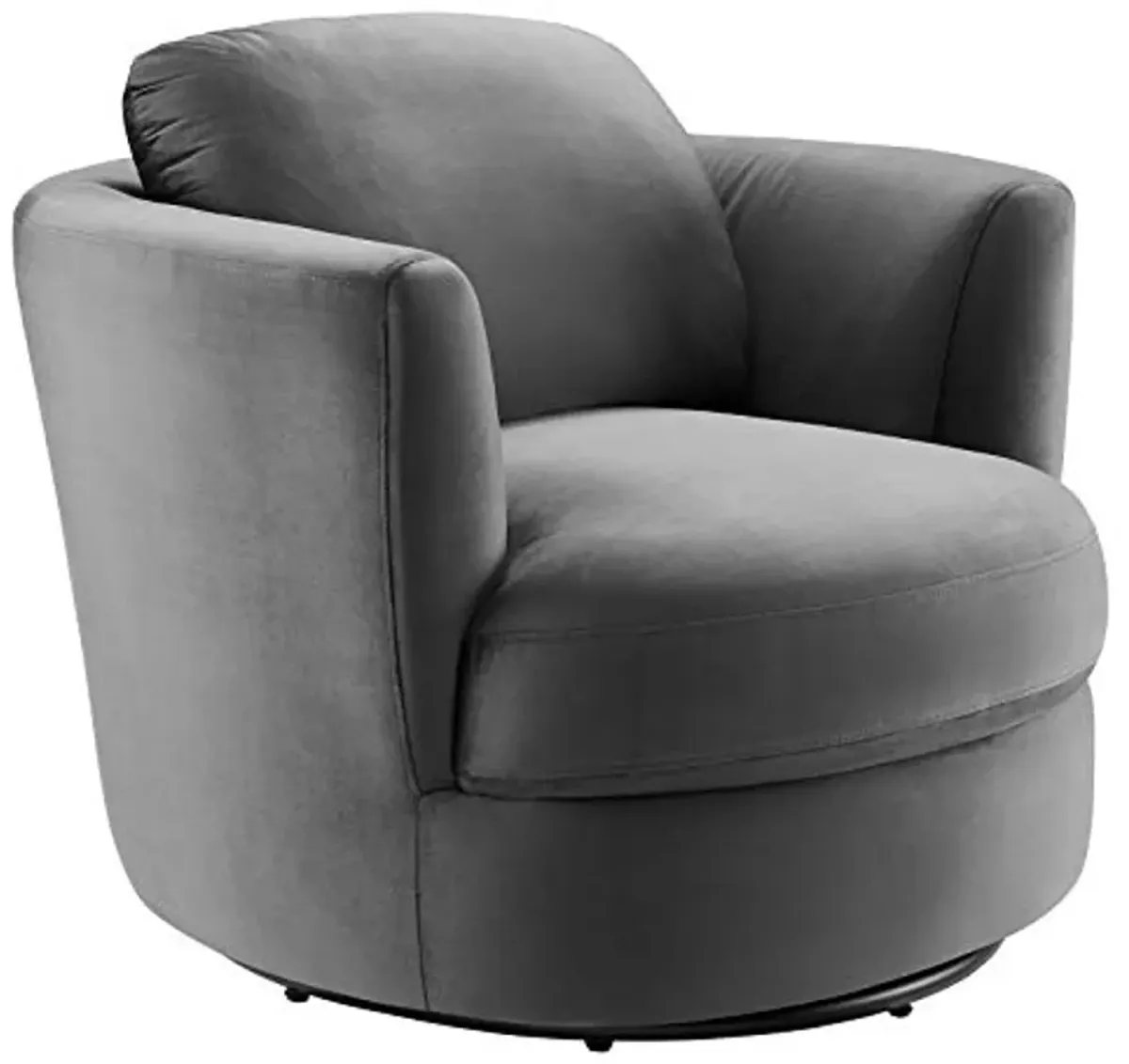 Modway Pirouette Channel Tufted Performance Velvet Swivel Chair in Gray, Grey