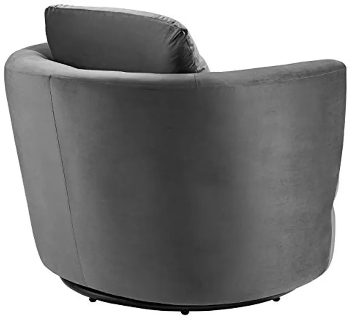 Modway Pirouette Channel Tufted Performance Velvet Swivel Chair in Gray, Grey