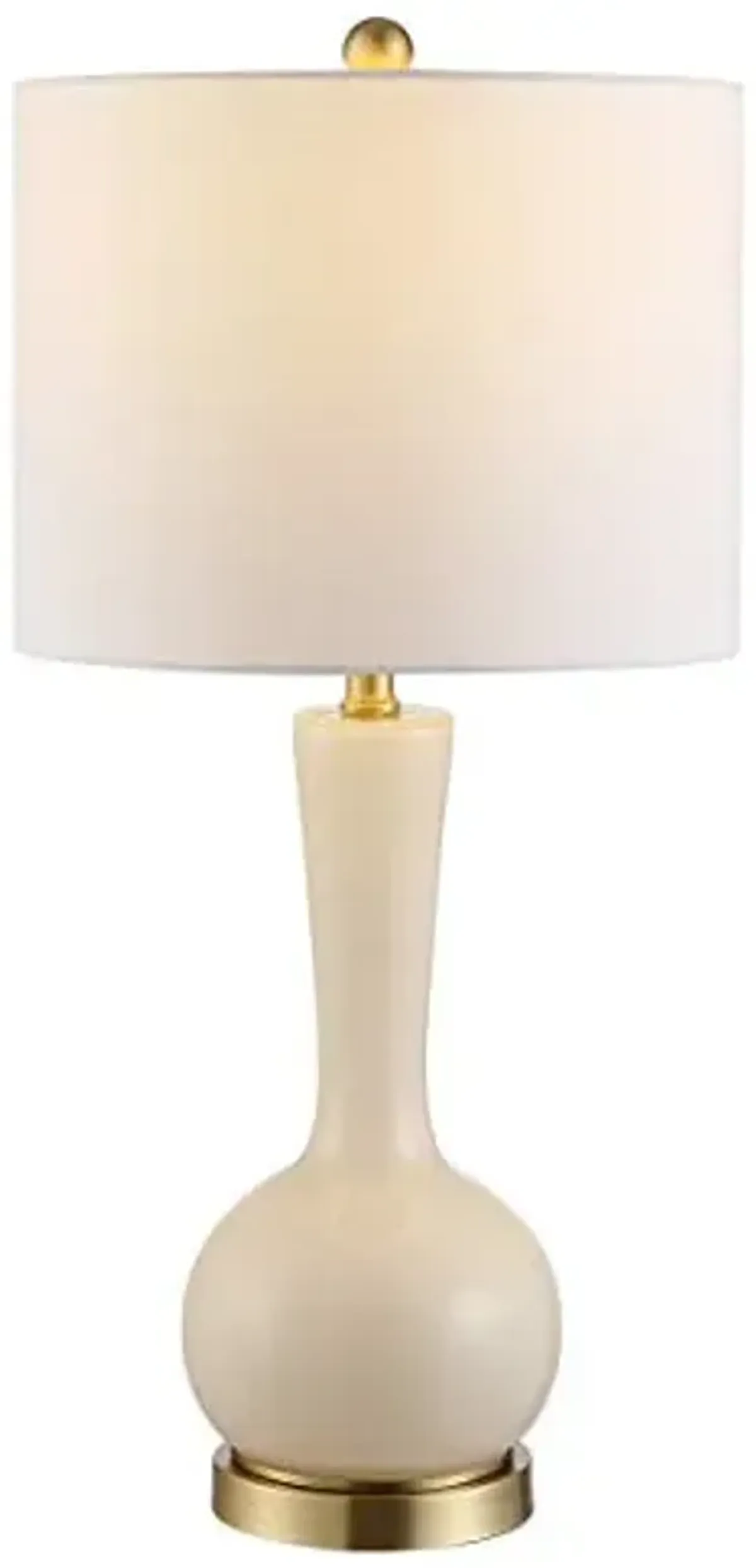 SAFAVIEH Lighting Collection Gaetna Modern Contemporary Ivory Glass 27-inch Bedroom Living Room Home Office Desk Nightstand Table Lamp (LED Bulb Included)