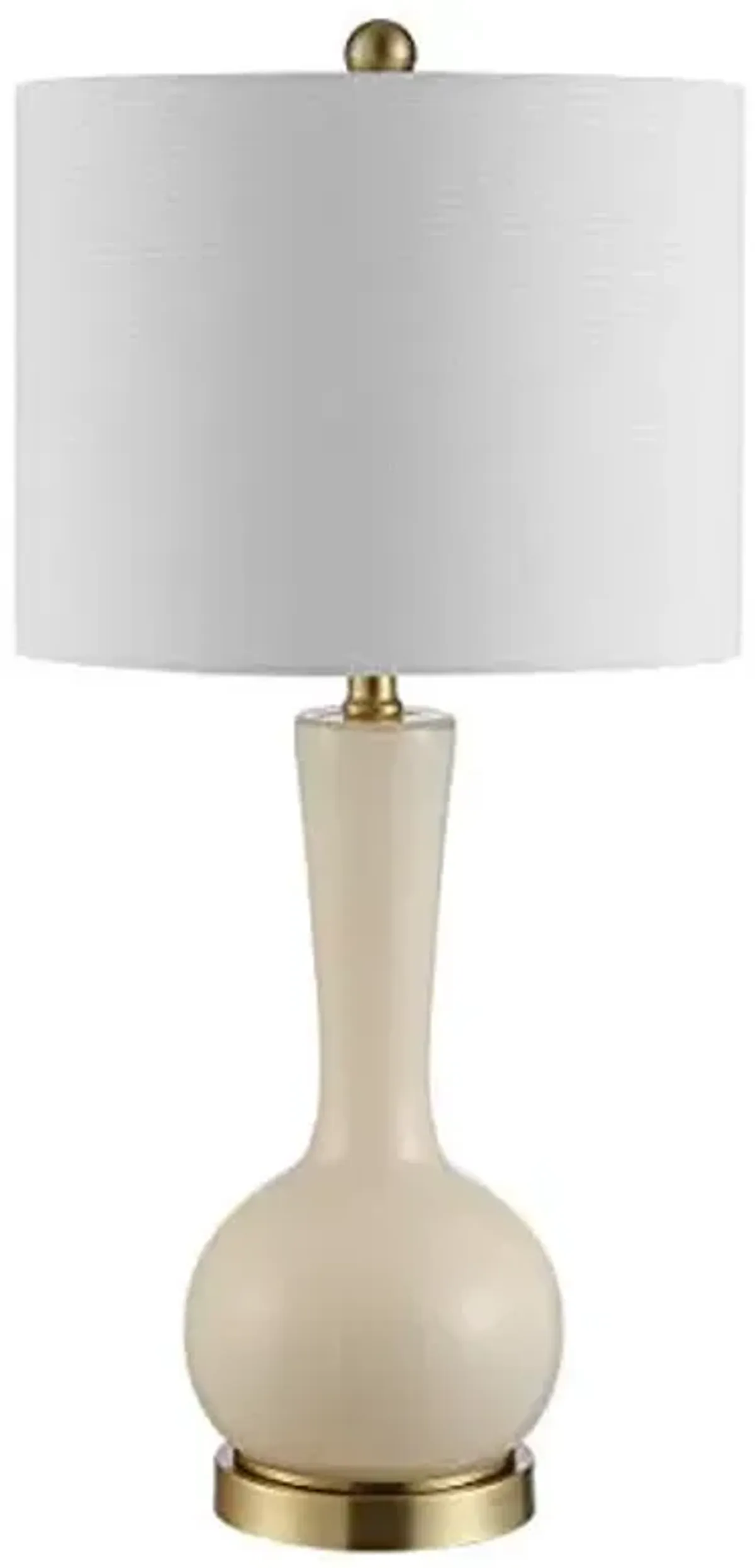 SAFAVIEH Lighting Collection Gaetna Modern Contemporary Ivory Glass 27-inch Bedroom Living Room Home Office Desk Nightstand Table Lamp (LED Bulb Included)