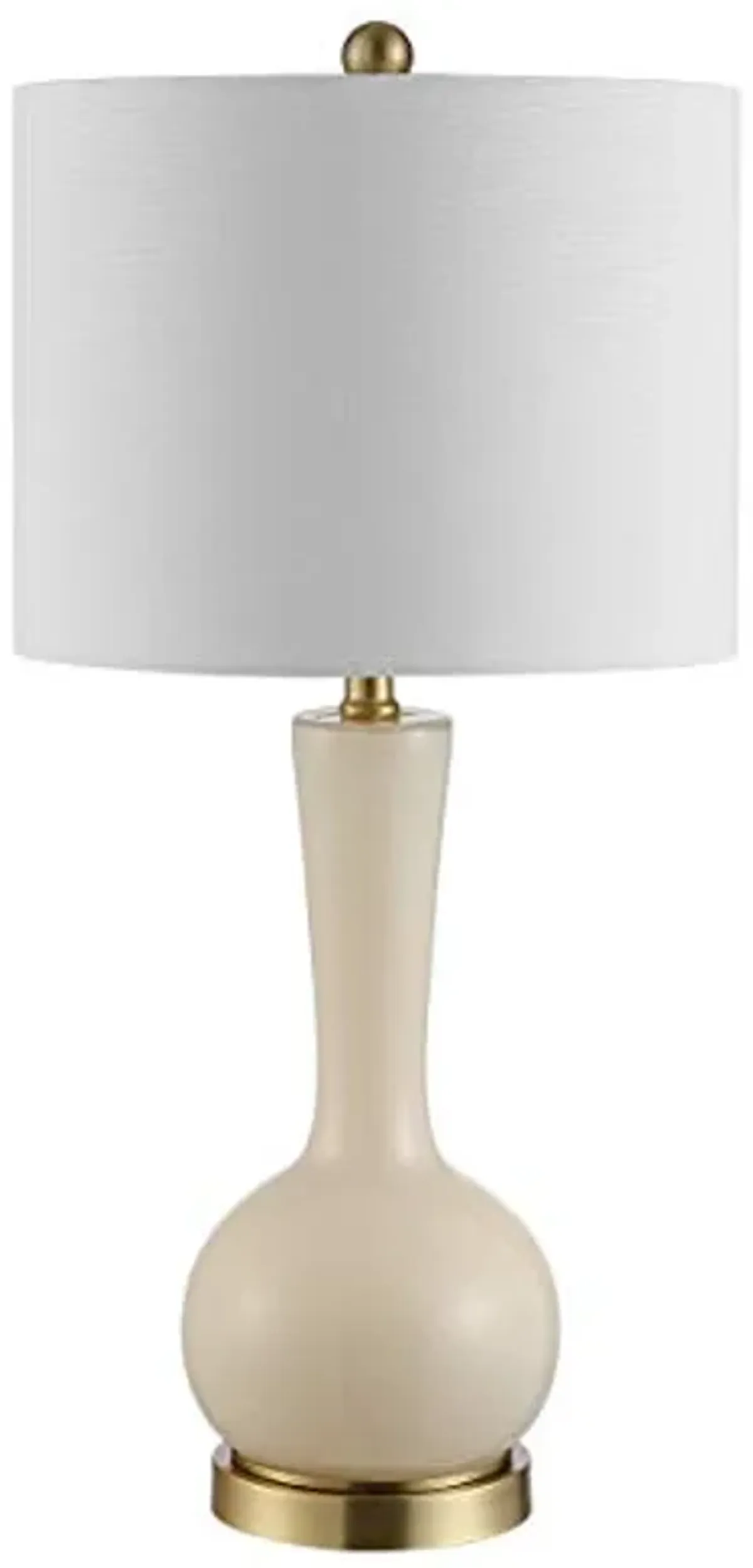 SAFAVIEH Lighting Collection Gaetna Modern Contemporary Ivory Glass 27-inch Bedroom Living Room Home Office Desk Nightstand Table Lamp (LED Bulb Included)