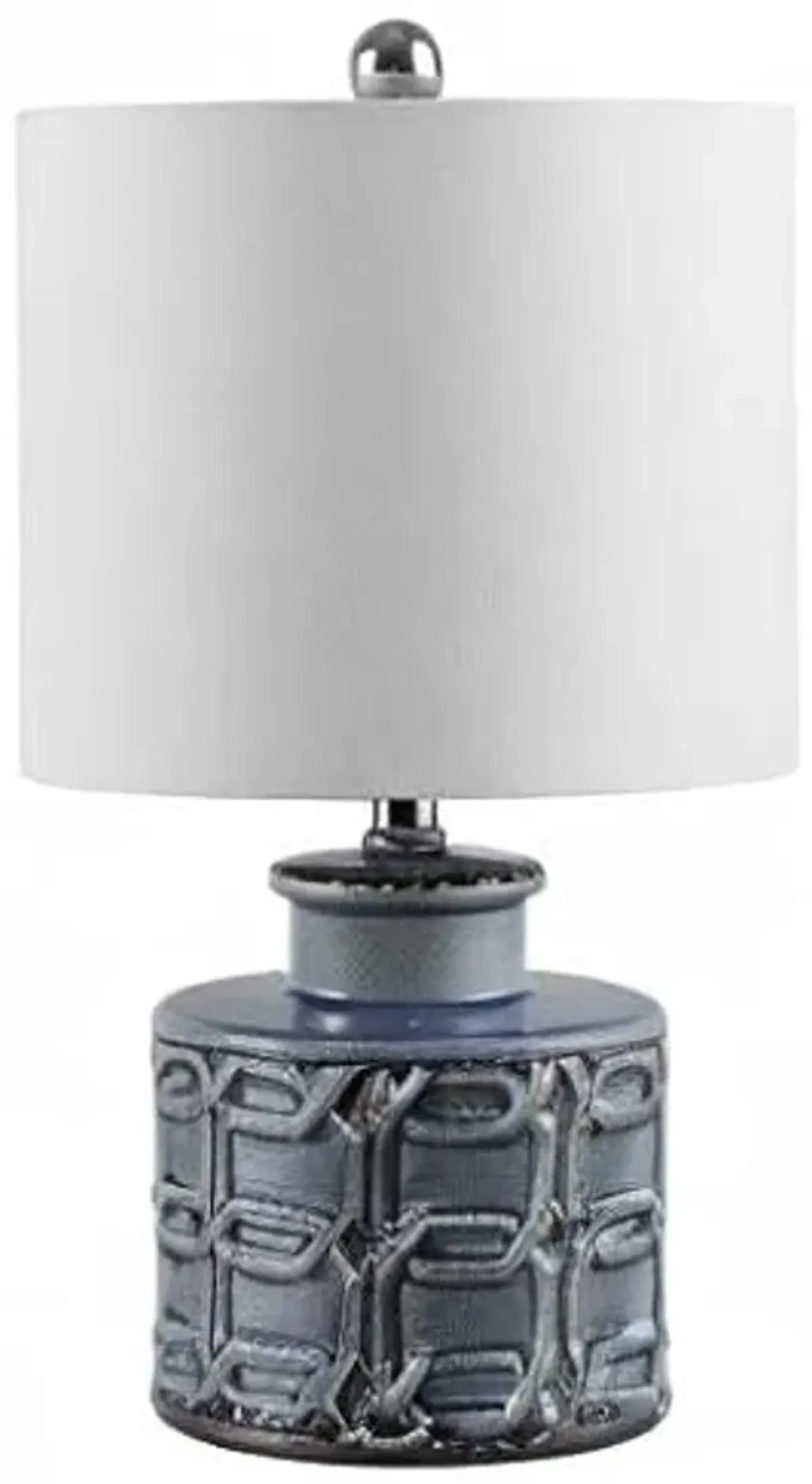 SAFAVIEH Lighting Collection Bijou Modern Contemporary Blue Ceramic 17-inch Bedroom Living Room Home Office Desk Nightstand Table Lamp (LED Bulb Included)