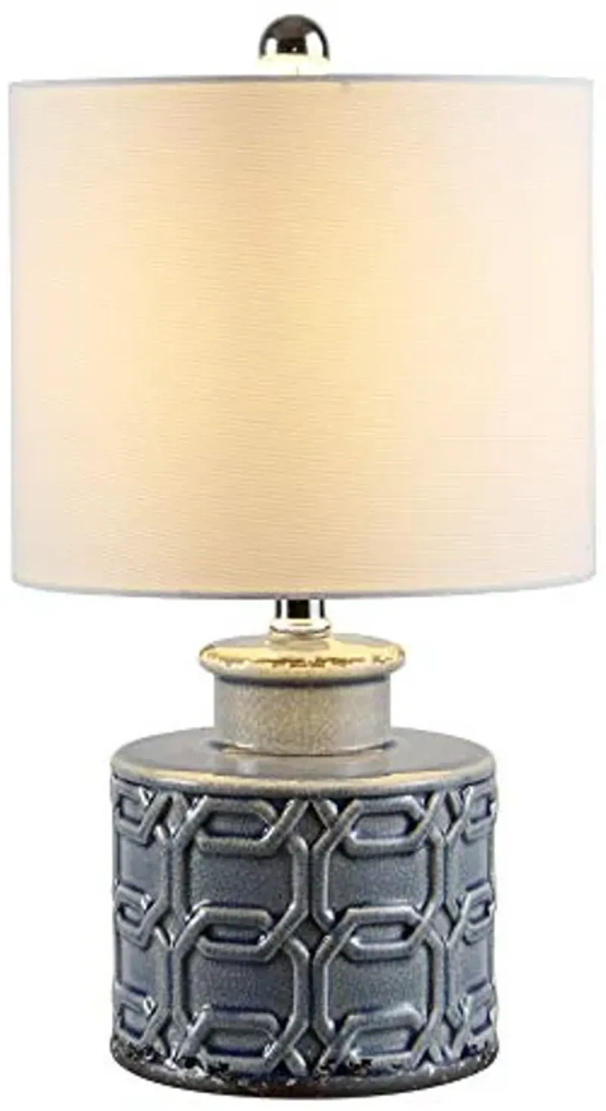 SAFAVIEH Lighting Collection Bijou Modern Contemporary Blue Ceramic 17-inch Bedroom Living Room Home Office Desk Nightstand Table Lamp (LED Bulb Included)