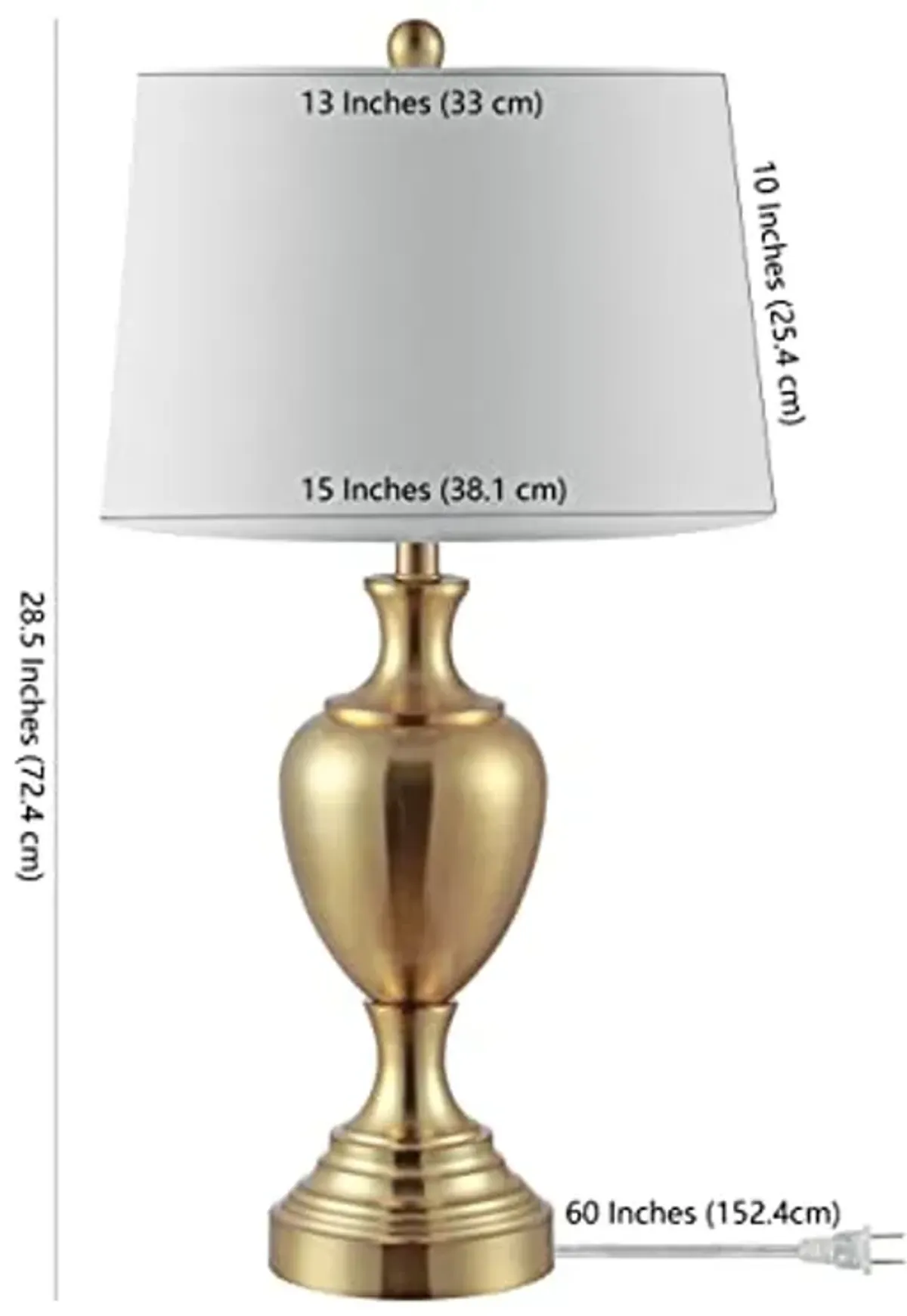 SAFAVIEH Lighting Collection Poppy Modern Contemporary Brass Iron 28-inch Bedroom Living Room Home Office Desk Nightstand Table Lamp (LED Bulb Included)