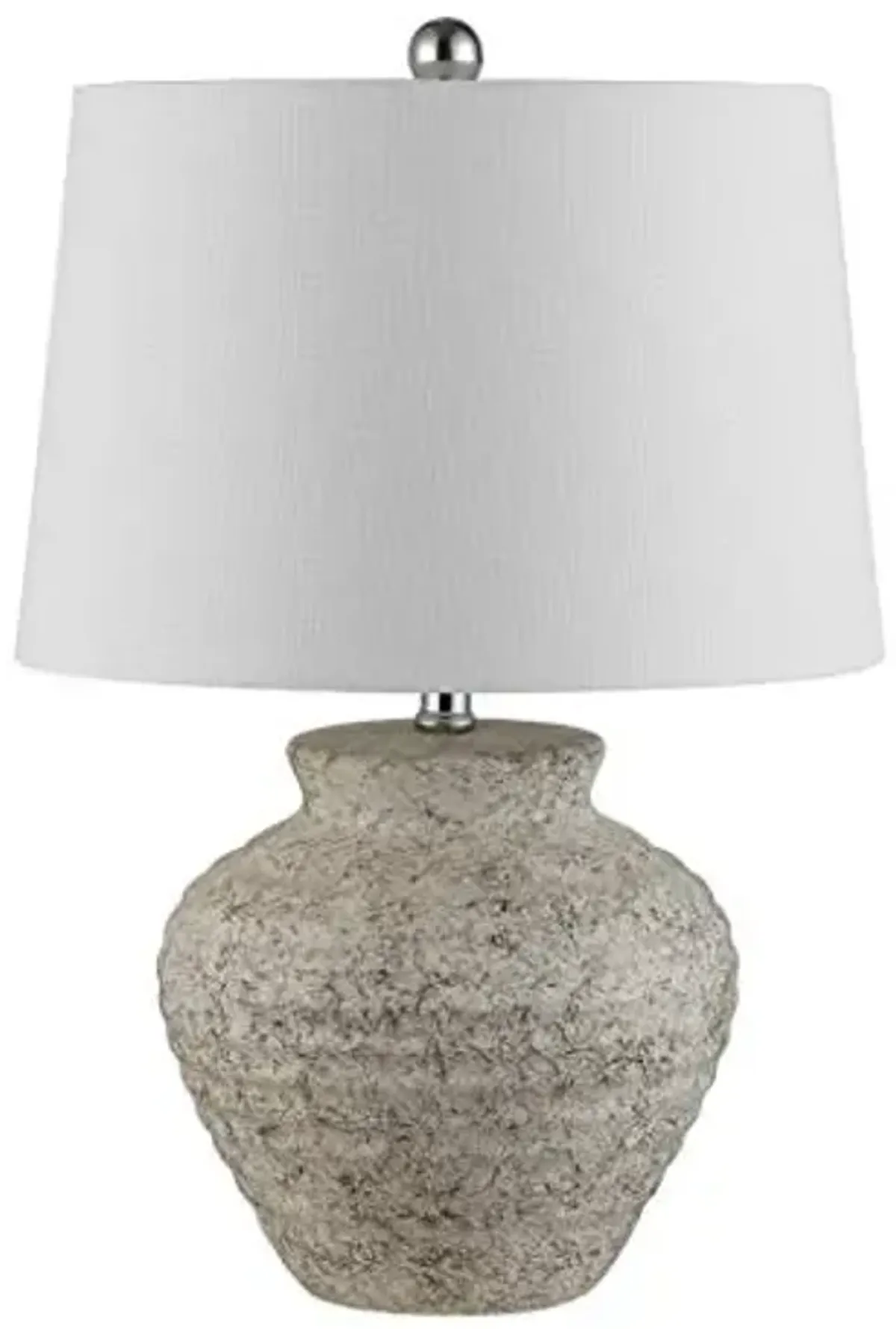 SAFAVIEH Lighting Collection Ledger Rustic Farmhouse Light Grey Ceramic 23-inch Bedroom Living Room Home Office Desk Nightstand Table Lamp (LED Bulb Included)